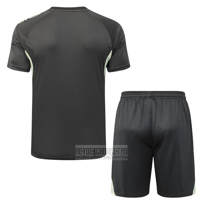 Chandal del Real Madrid Manga Corta 2025-2026 Gris Verde - Pantalon Corto